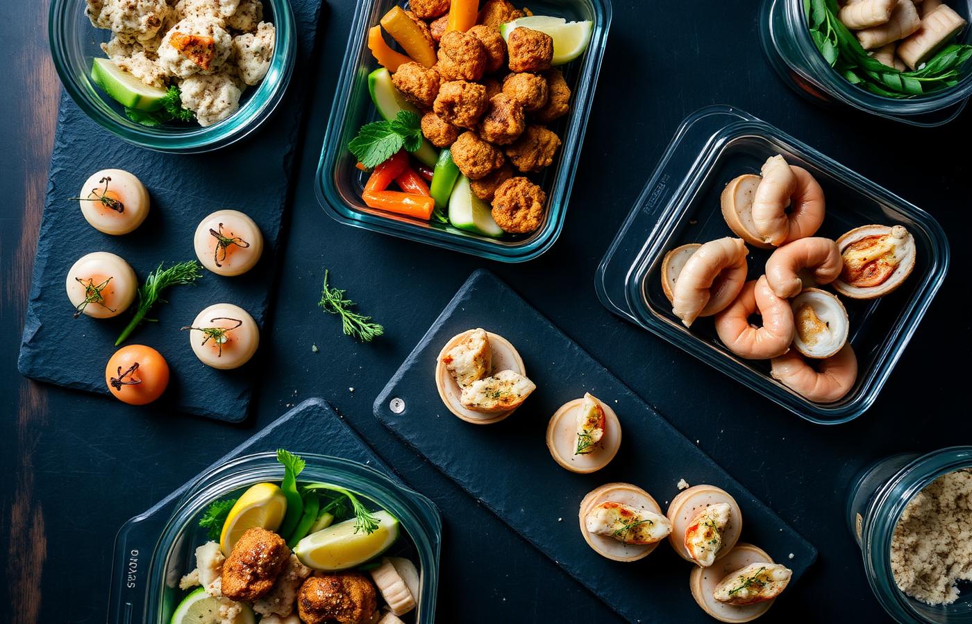 Plateaux traiteur K5 dressés avant livraison